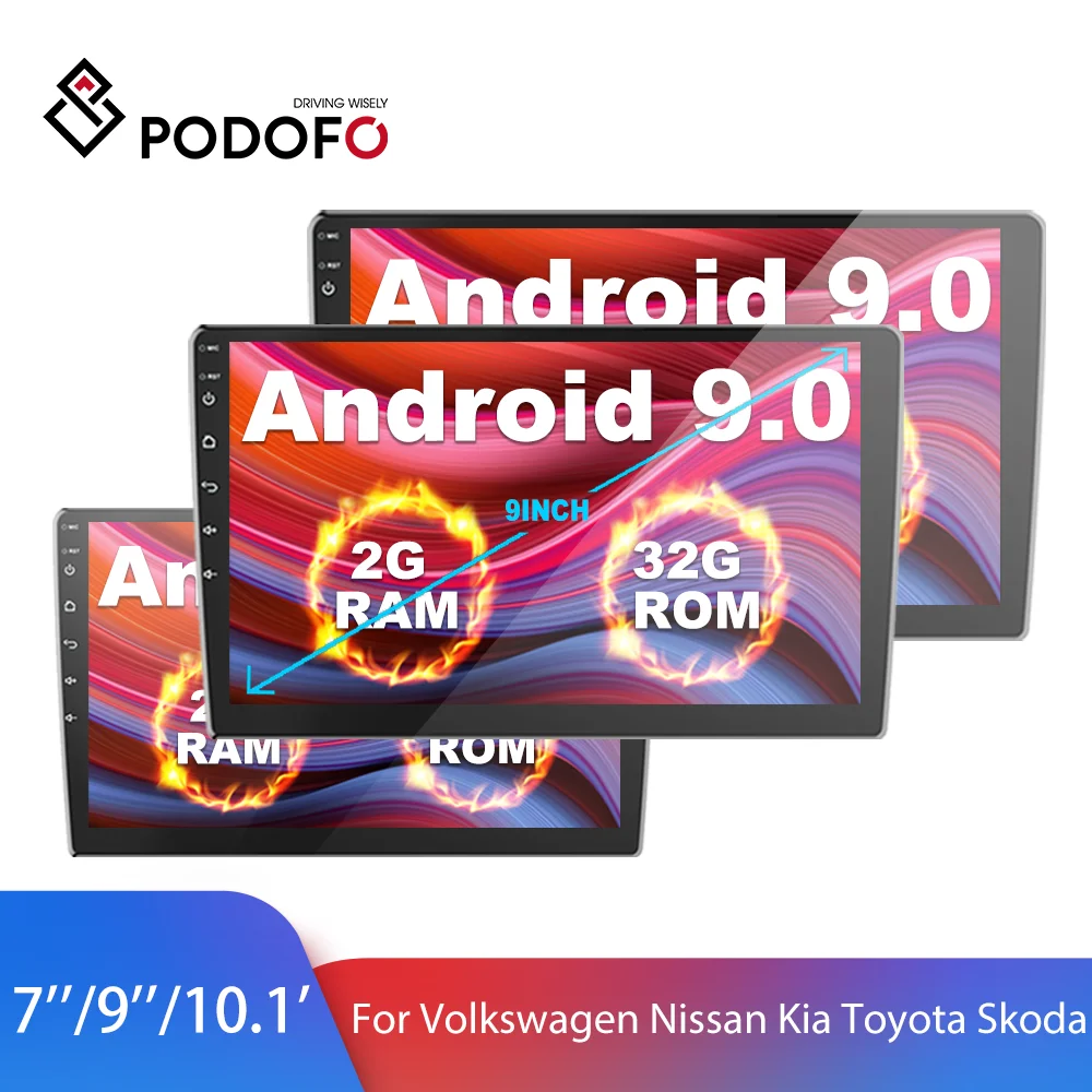 Podofo 2Din GPS автомобильное радио 7 &quotи 9&quot и 10 &quotAndroid автомобильный мультимедийный