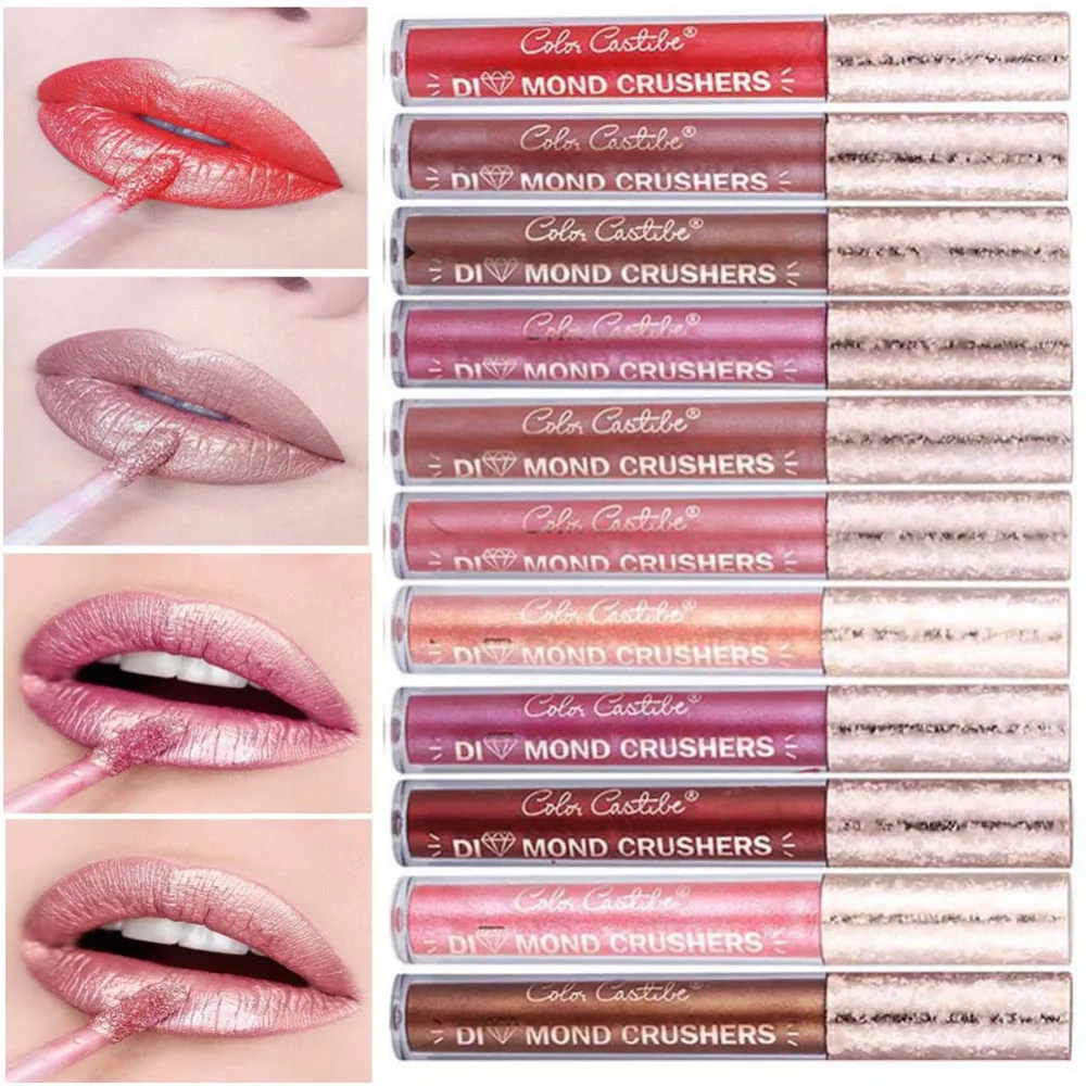 Блестящий Алмазный Блеск для губ золотой очаровательный долговечный тату жидкая