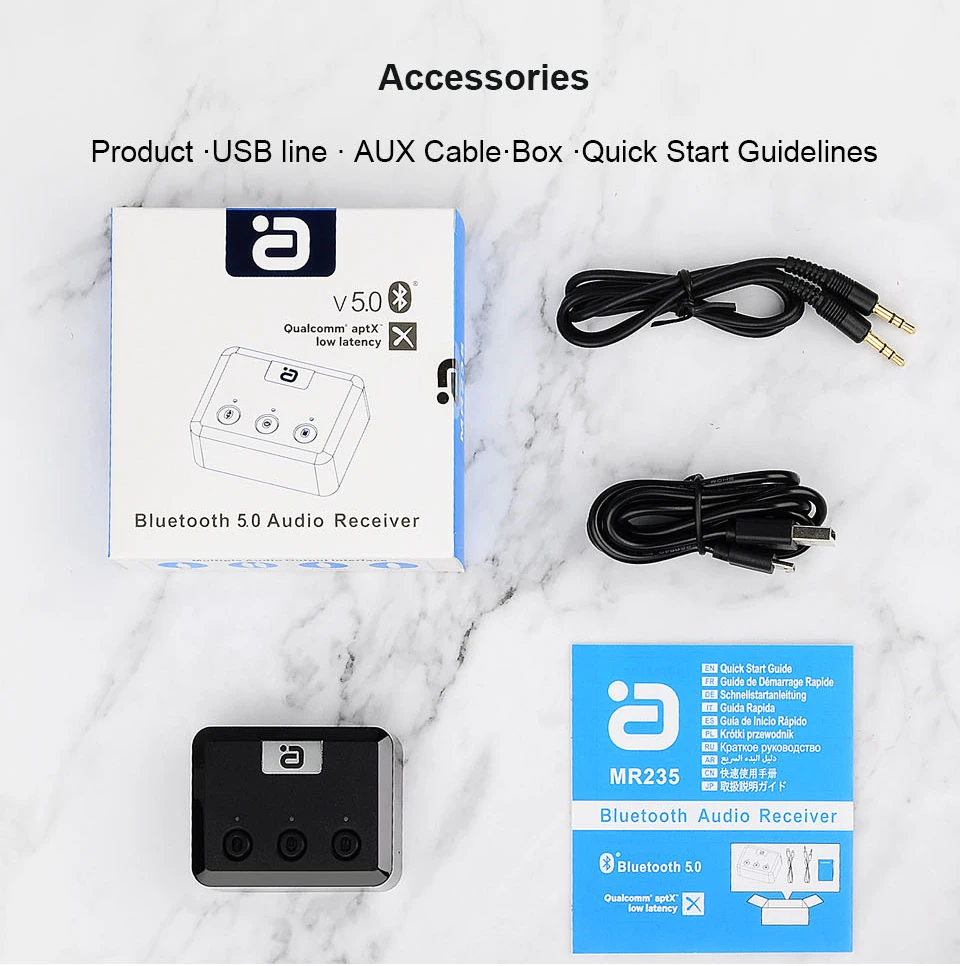 MR235B оптический коаксиальный Bluetooth 5,0 приемник aptX ll 3,5 мм разъем Aux беспроводной аудио адаптер aptX низкая задержка