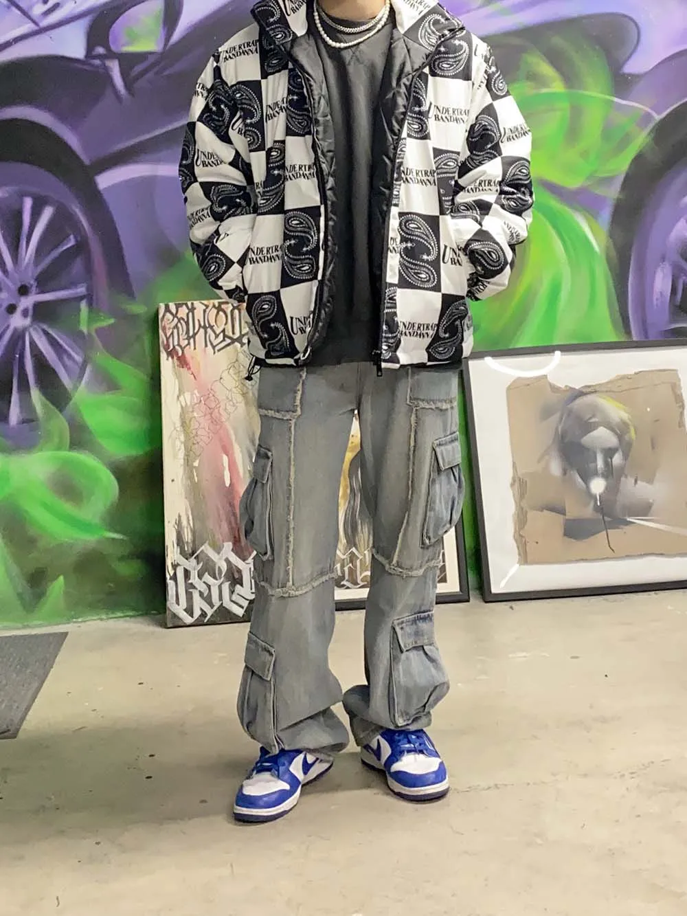 

UNCLEDONJM Large pocket jeans for men men clothing 2021 Hip Hop streetwear men baggy jeans women biker jeans UT-8385