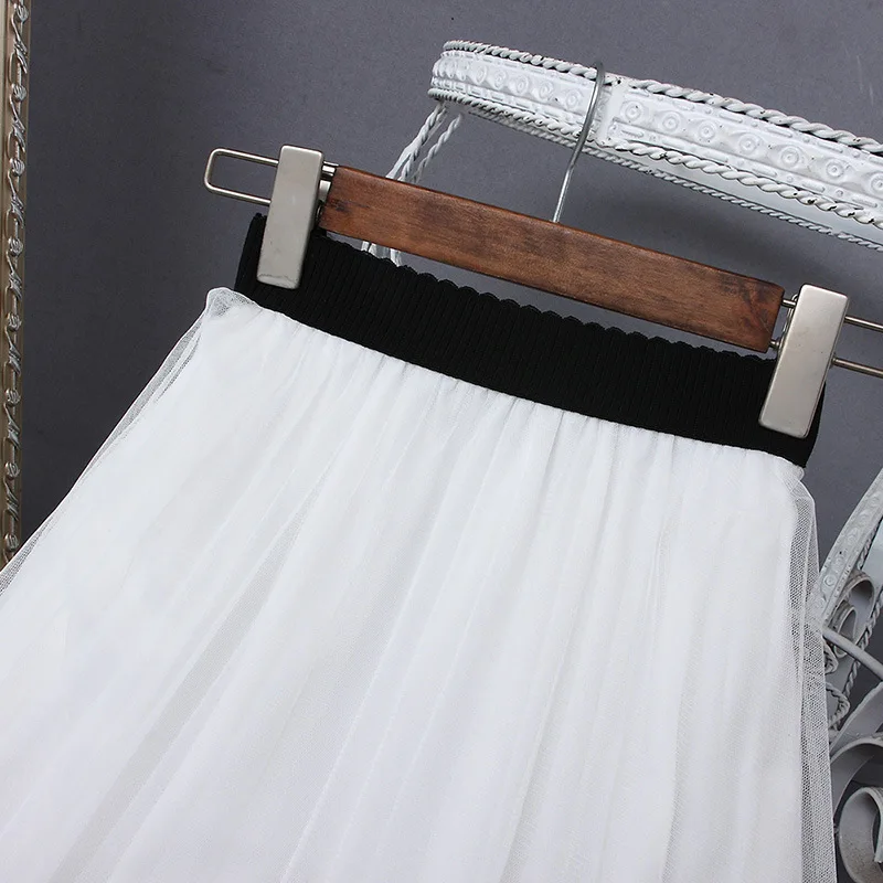 Новая летняя юбка из сетчатой ткани с вышивкой розы длинная Плиссированная