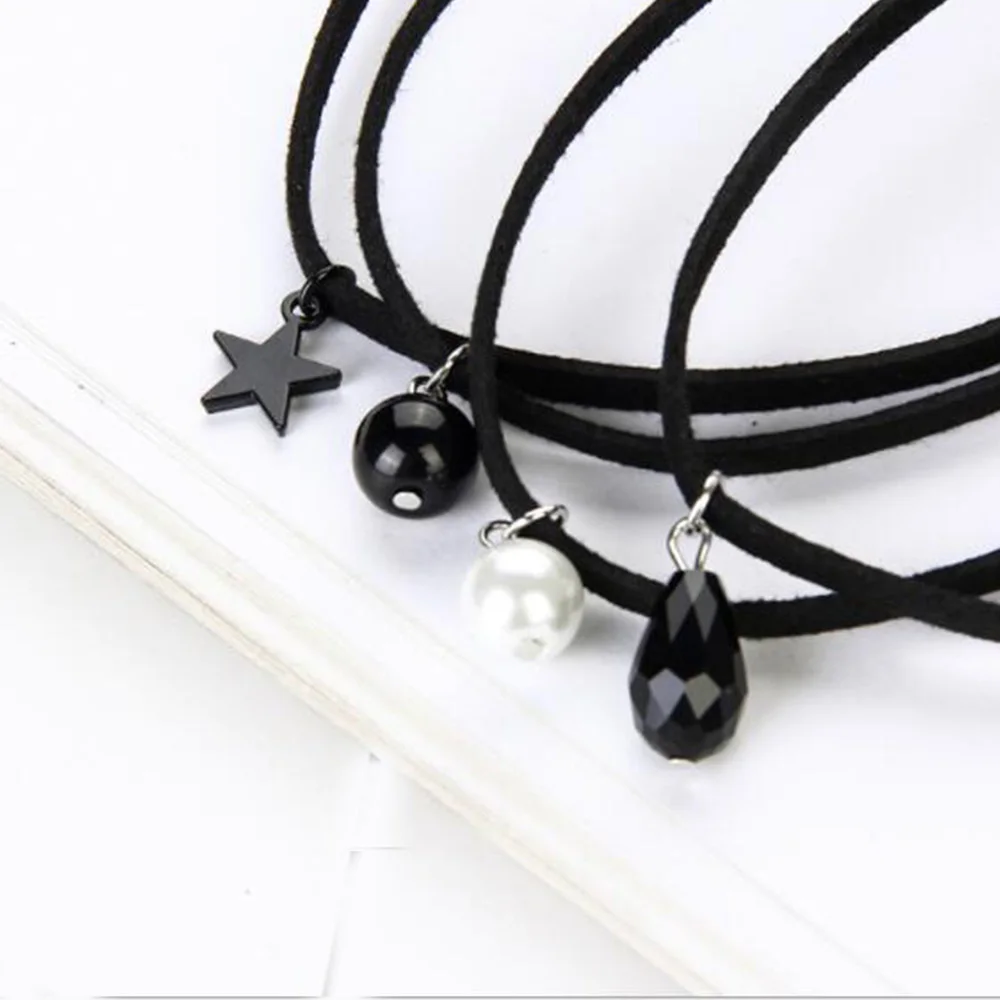 Женский Бархатный чокер ручной работы винтажное черное ожерелье в готическом