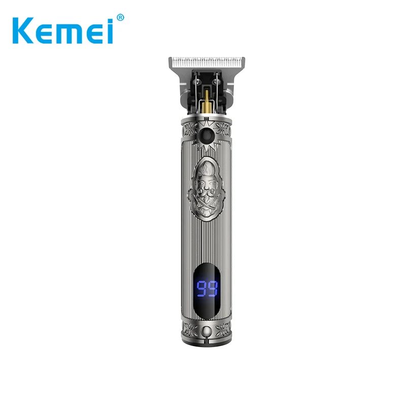 

Kemei Barber Shop Oil Head 0mm Electric Hair Trimmer LED Professional Haircut Shaver Carving Hair Beard Machine Styling Tool