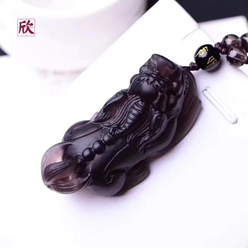 Surper ледяной сорт обсидиановый амулет счастливая собака кулон PI Xiu чудовище бисер