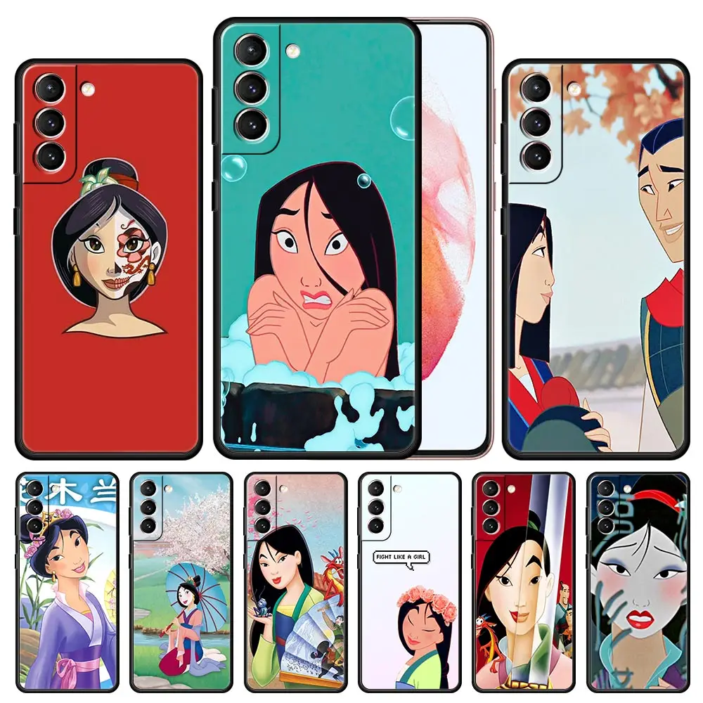 

Роскошный чехол Disney Mulan для Samsung Galaxy S21 S20 Ultra S20 FE 5G S10 S21 Plus, черный мягкий силиконовый чехол