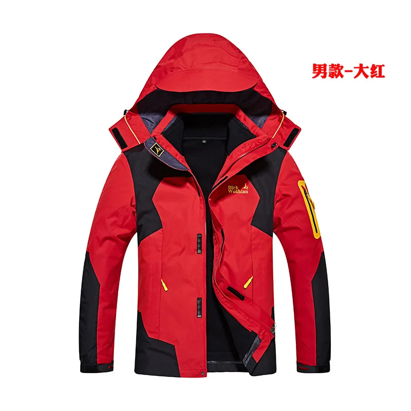 man winter jacket fleece 3 in 1 hiking waterproof windproof men coat heated Hooded Camping Trekking Ski | Спорт и развлечения