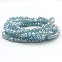 2 3 4 6 8mm faceted light blue plated glass round crystal beads spacer loose beads making bracelet necklace jewelry accessories