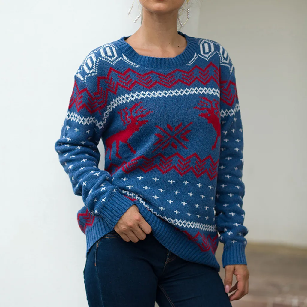 

2020 Autumn Winter SweaterWomen Christmas Sweater Long Sleeve O-neck Christmas Tree Knitting Sweater Tops Femme Cloth Sweaters