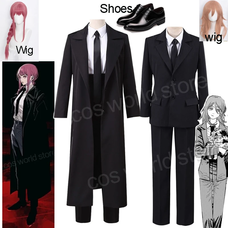 Мужской тренчкот с изображением аниме бензопилы Makima Angel Костюм для косплея