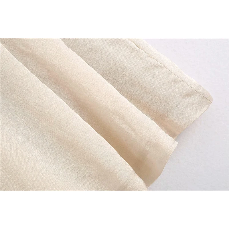 

2020 Women Chic Fashion Loose Satin Shorts Vintage High Waist Zipper Fly Side Pockets Short Pants Casual Chic Pantalones