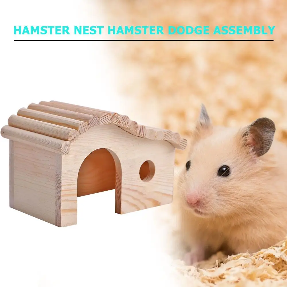 Деревянный дом хомяка Nest house без запаха Нетоксичная деревянная хижина и замок