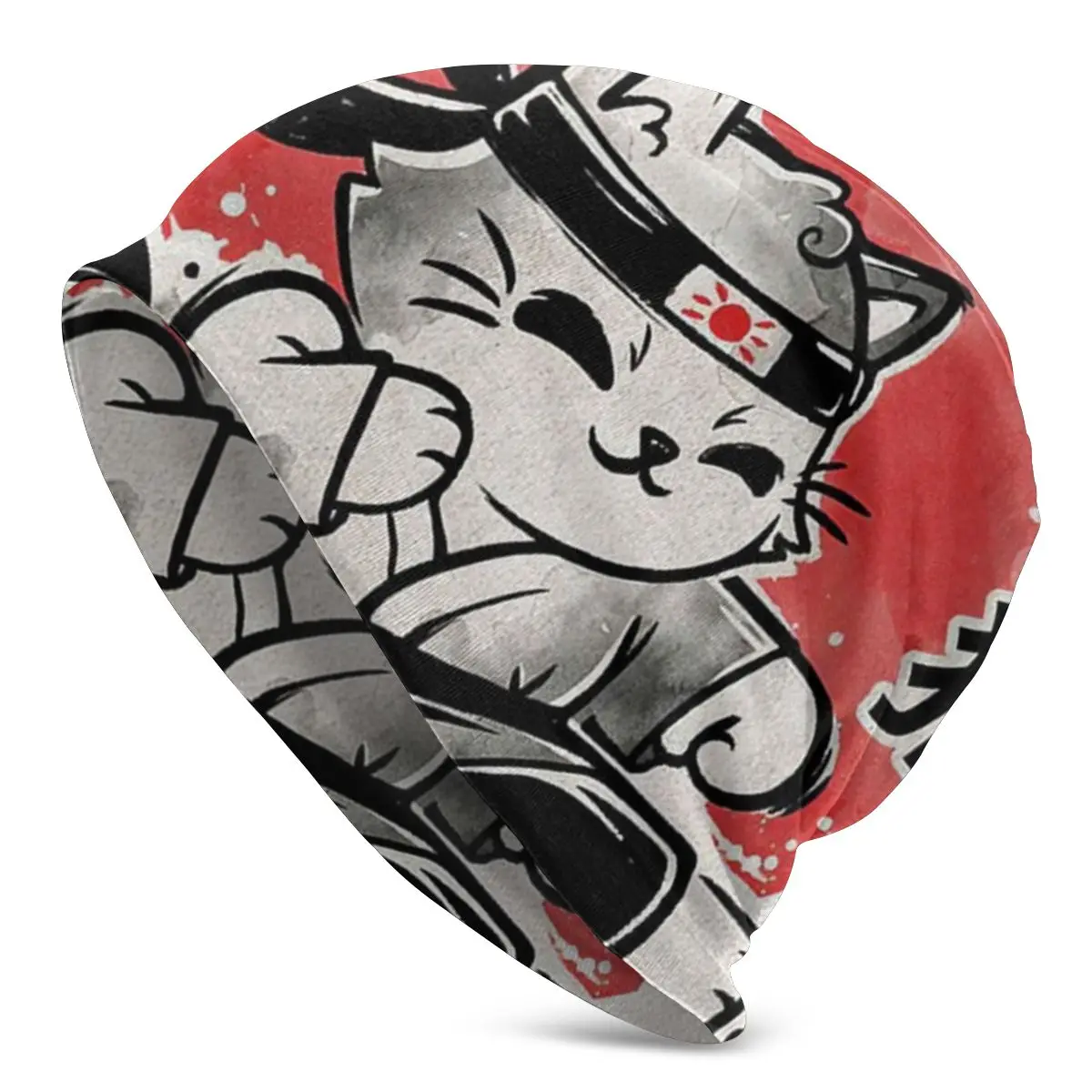 

Karate Cat Beanies Pullover Cap Comfortable , Adult Men's Woman Knit Hat