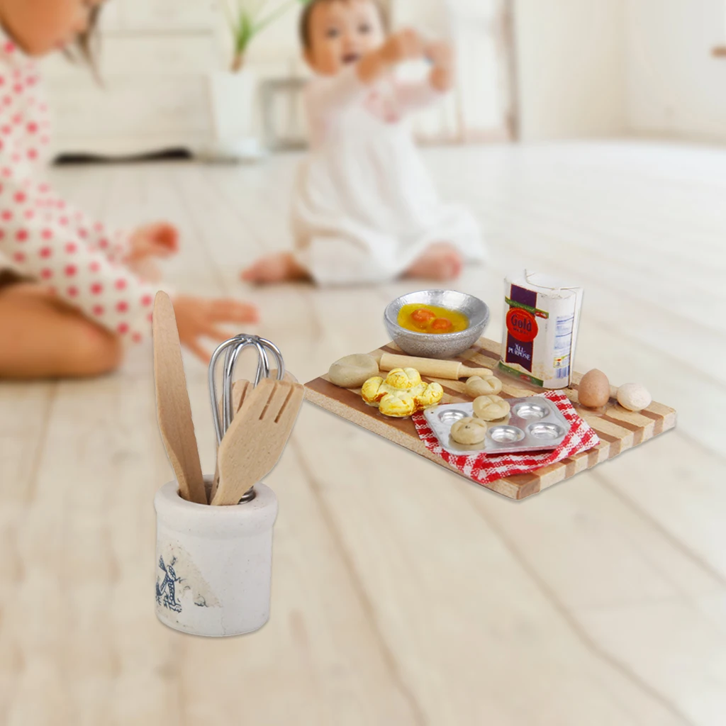 1/12 миниатюрный кухонный нож для кукольного домика еды яиц молока хлеба|Детские