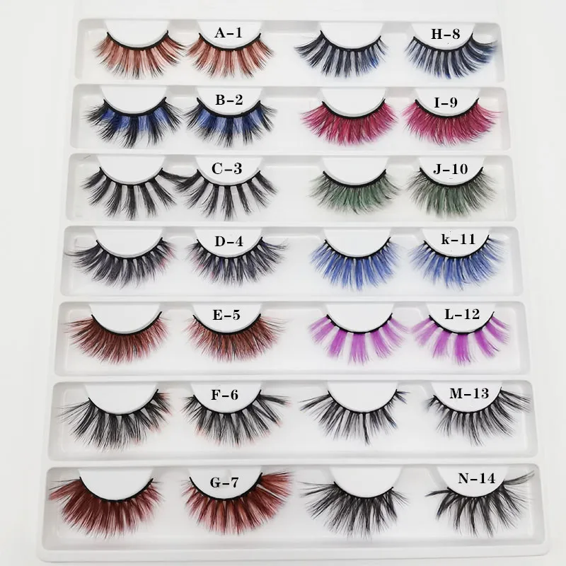 1 пара разноцветные ресницы 5D толстые пушистые Искусственные красочные для