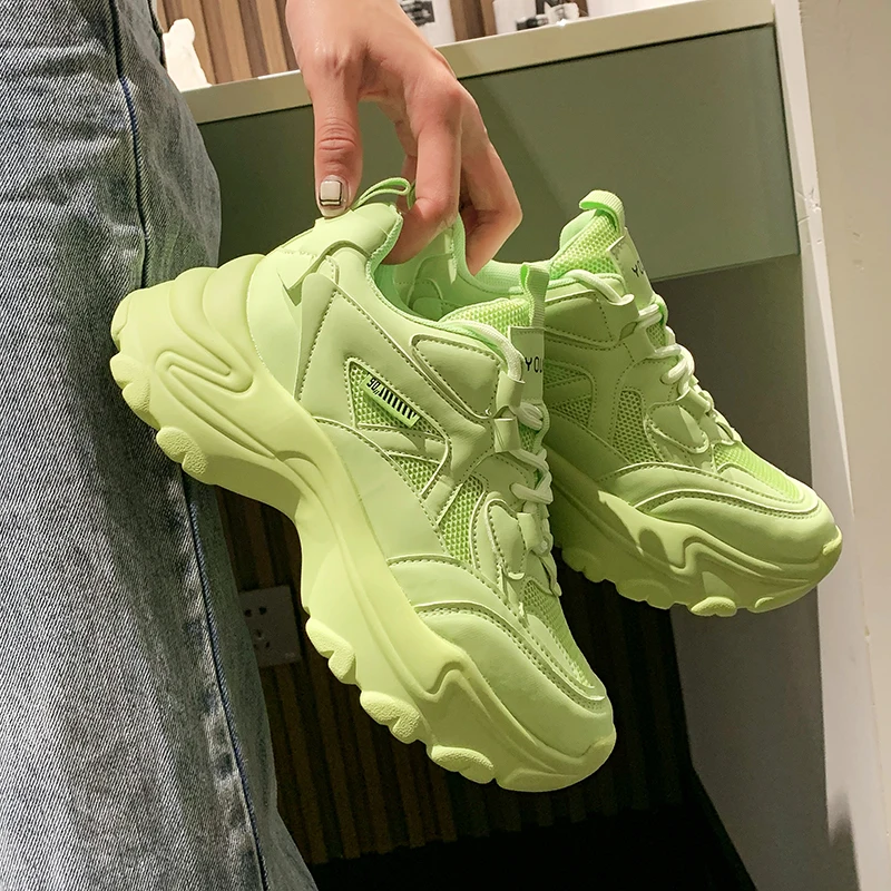

2021 Fashion Women Platform Chunky Sneakers Designers New Brand Casual Shoes Woman Tennis Basket Female Summer Vulcanized Shoes