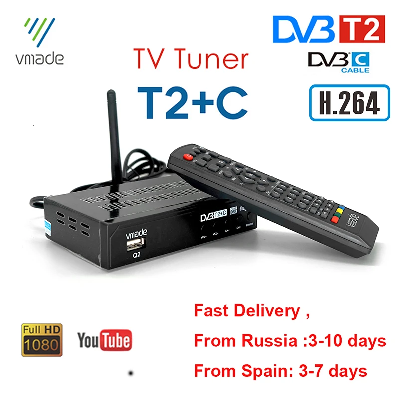 Россия Горячая DVB T2 наземного цифрового ТВ приемники C комбинированный кабель HD