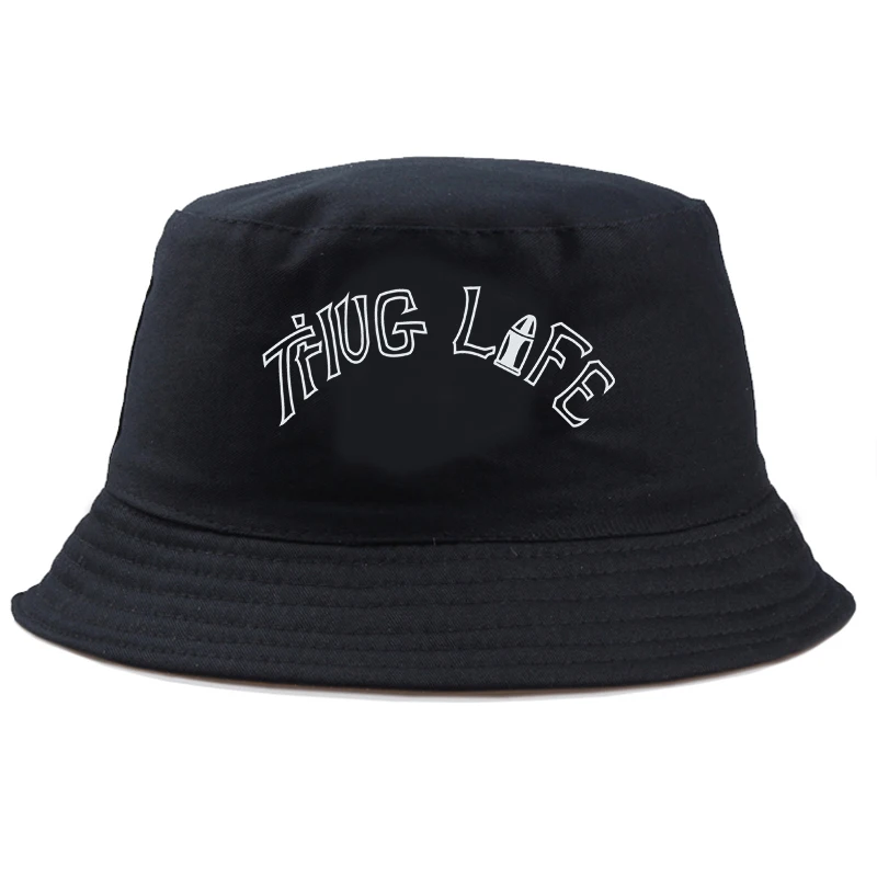Панама в стиле хип-хоп для девочек и мальчиков с принтом THUG LIFE однотонная