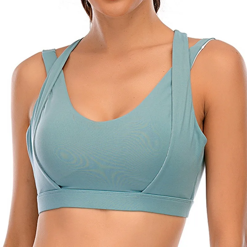 

Women Padded Sports Bras Fitness Bra Patchwork Workout No Steel Ring Underwear Running Yoga Comfortable Push Up Gym Top Crop