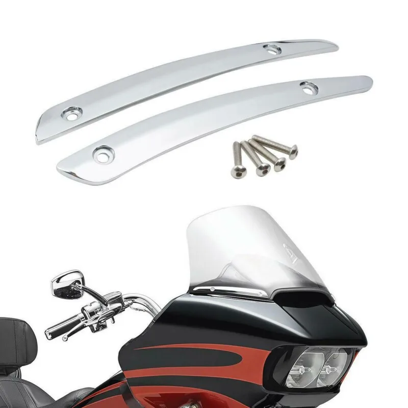 Motosiklet krom bölünmüş cam yan Trim için Harley yol Glide yol Glide özel FLTRXS Ultra 2015-2018