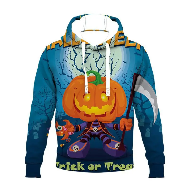 

LIASOSO Halloween Hoodies Men Women Sweatshirt 3D Print Fashion Hoodie Men Round Neck Tops Harajuku Pullover Streetwear
