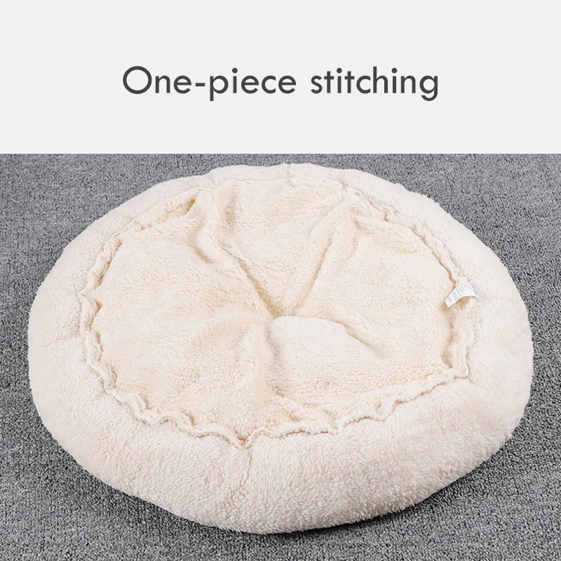 Круглая Вельветовая кровать для домашних животных мягкий и теплый коврик