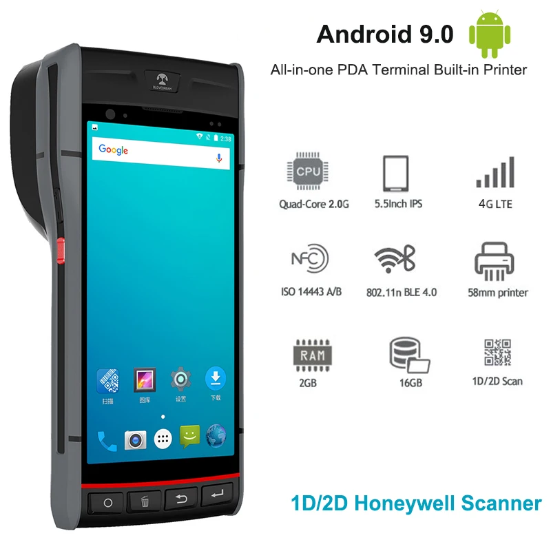 

Ручной термопринтер все в одном для мобильных этикеток на базе Android 9,0 PDA Smart POS для склада логистический сканер штрих-кодов