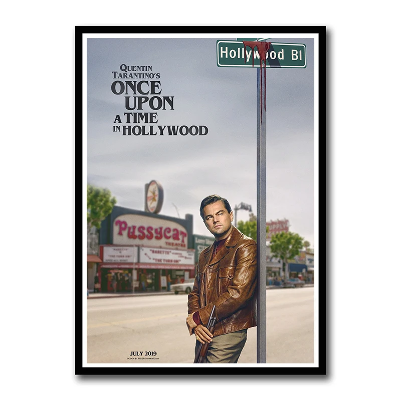 Quentin Tarantino Once Upon A Time в Голливуде бумажные плакаты с покрытием, настенные плакаты, художественная живопись для дома и комнаты, бескаркасная - Цвет: Тёмно-синий
