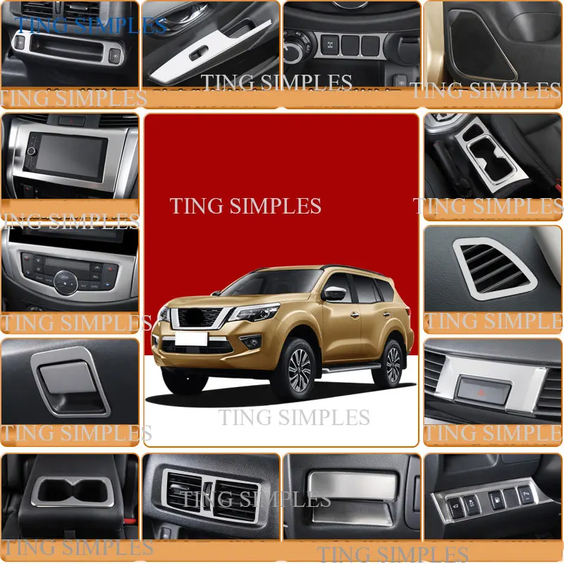 

Для Nissan Navara NP300 Terra 2017-2019 наклейки из нержавеющей стали серебряный автомобильный Стайлинг рамка украшение покрытие модификация интерьера