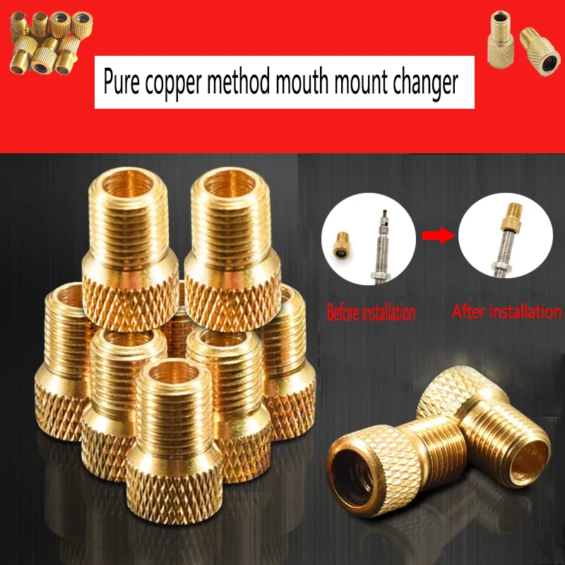 

2PCS Valve Adapter Pump Converts Presta To Schrader Copper Valve Adapter Wheel Gas Nozzle Tube Tool Bicycle Bicycle Accessory