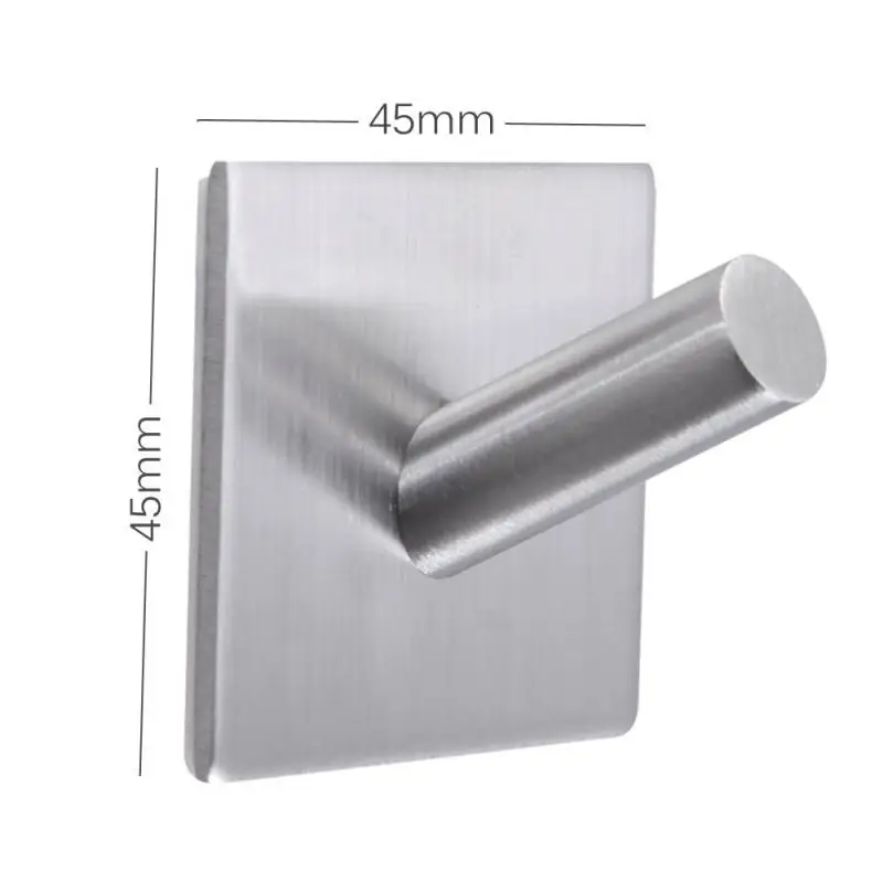 

Multi-Purpose Hooks Bathroom Traceless Towel Hanger Stainless Steel Self Adhesive Wall Single Hook Home Storage