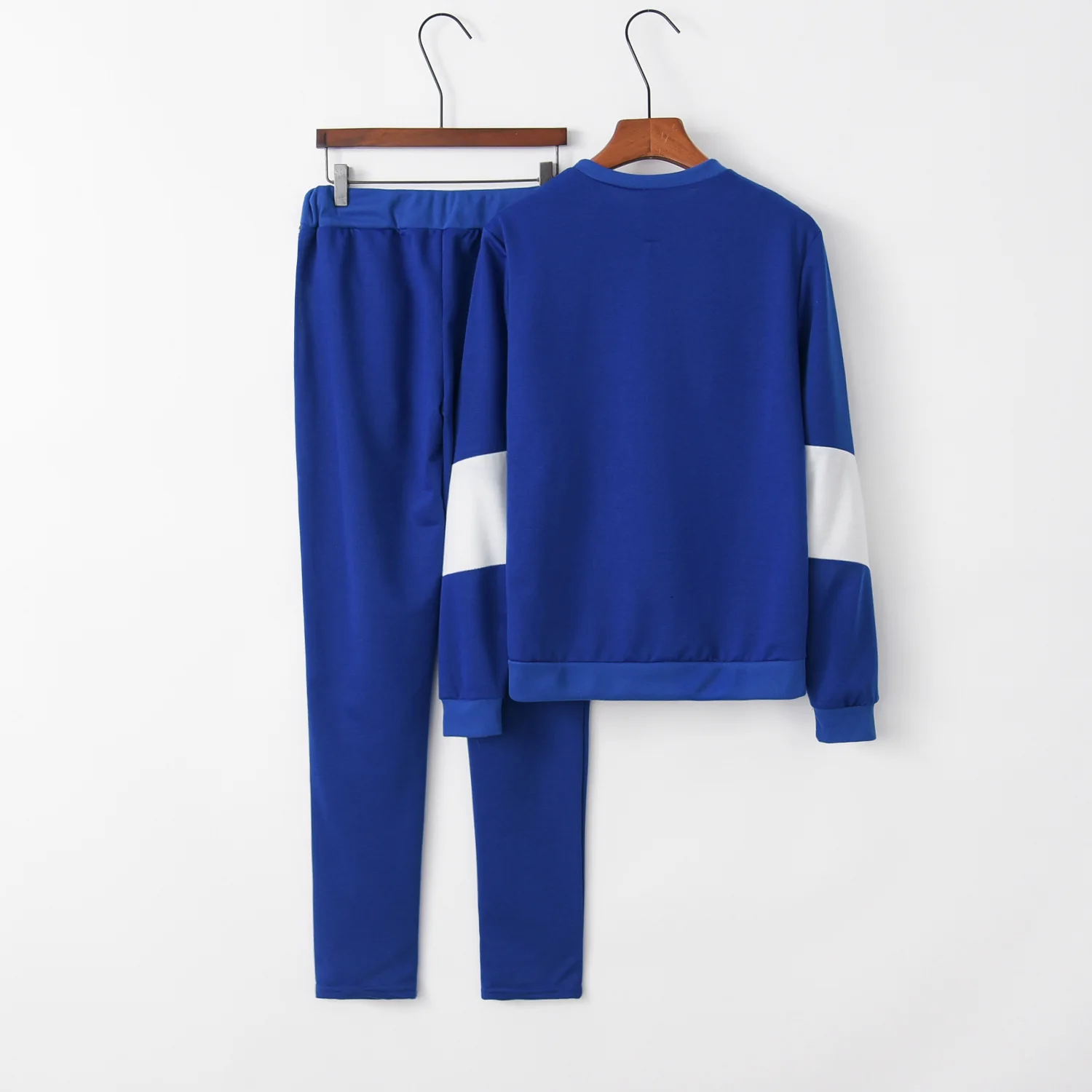 

Donsignet Women's Suit New Fashion Spring and Autumn Round Neck Pullover Long Sleeve Geometric Letter Stitching 2-piece Suit