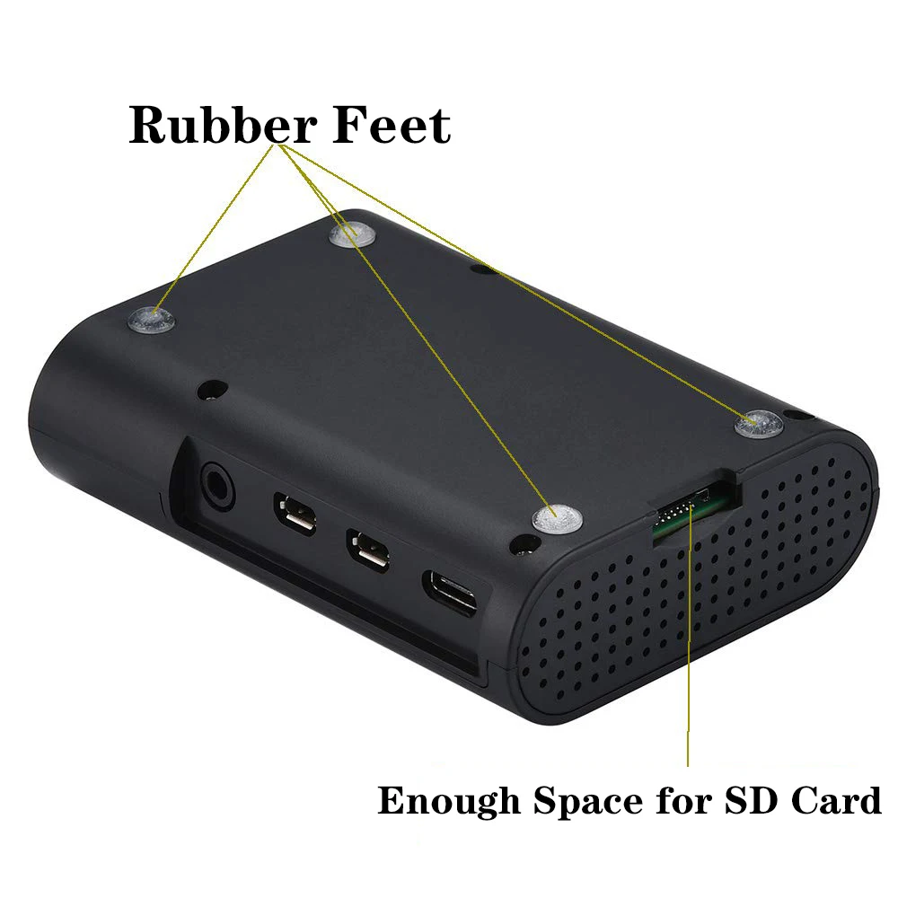 Raspberry Pi 4 ABS чехол черная коробка защитный кожух+ охлаждающий вентилятор Алюминиевый радиатор для Raspberry Pi 4 Модель B для Pi 4B