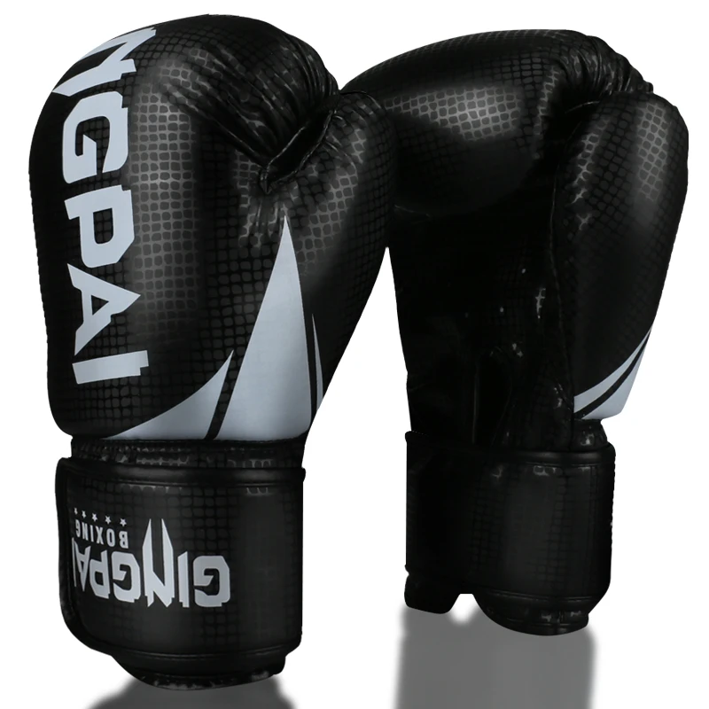 GINGPAI боксерские перчатки 6 8 10 12 унций из искусственной кожи MMA Muay Thai мужские