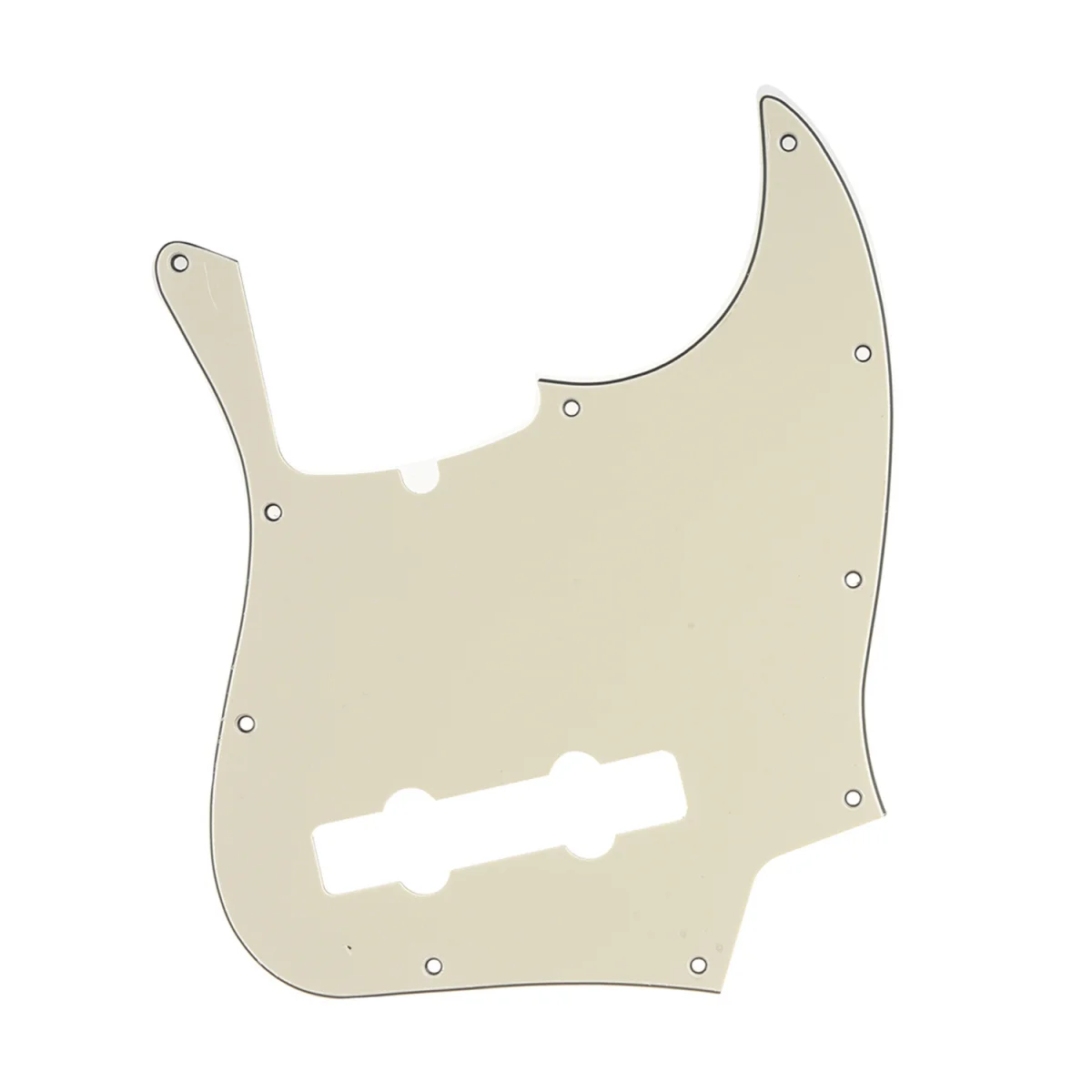 

Musiclily Pro 5-String 10-Hole Contemporary J Bass Pickguard для крыла American Jazz Bass, 3-слойный крем