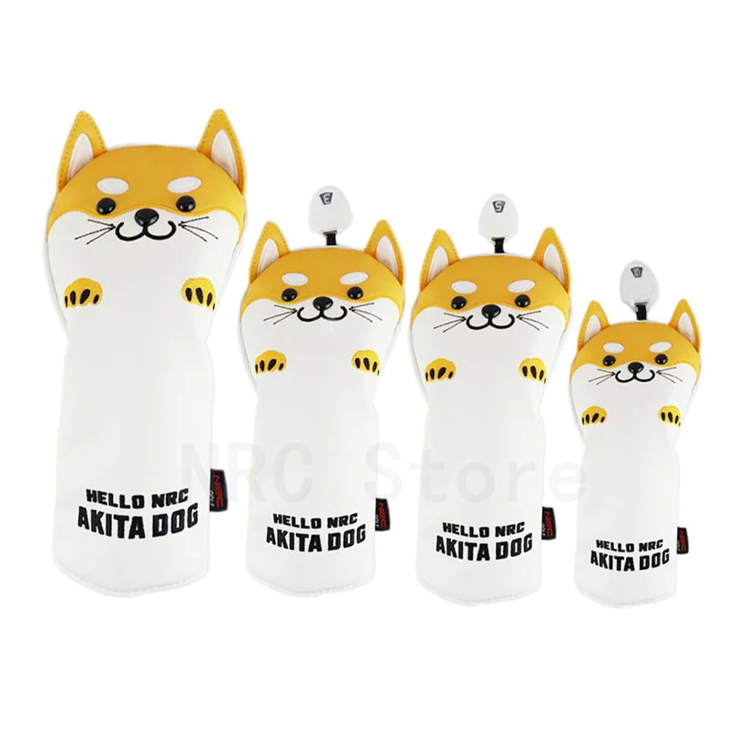 

Nrc Golf Club Headcovers Driver Fairway Wood Hybrid Covers Set Mooie Akita Hond Cartoon Dier 460cc