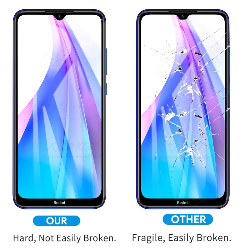 Защитное стекло 9H для xiaomi redmi note 8 t закаленное redme Note8t красная Защитная пленка