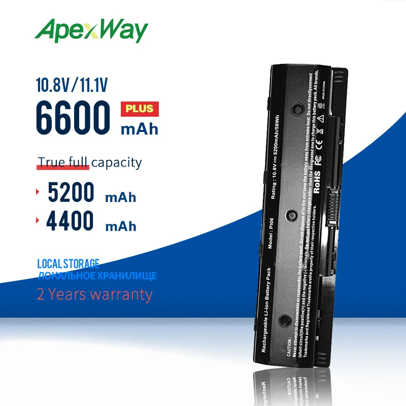 Аккумулятор 4400 мА · ч 11 1 В для Hp PI06 P106 PI06XL PI09 HSTNN-LB4N HSTNN-LB4O HSTNN-YB4N Envy TouchSmart 14 15 17 |
