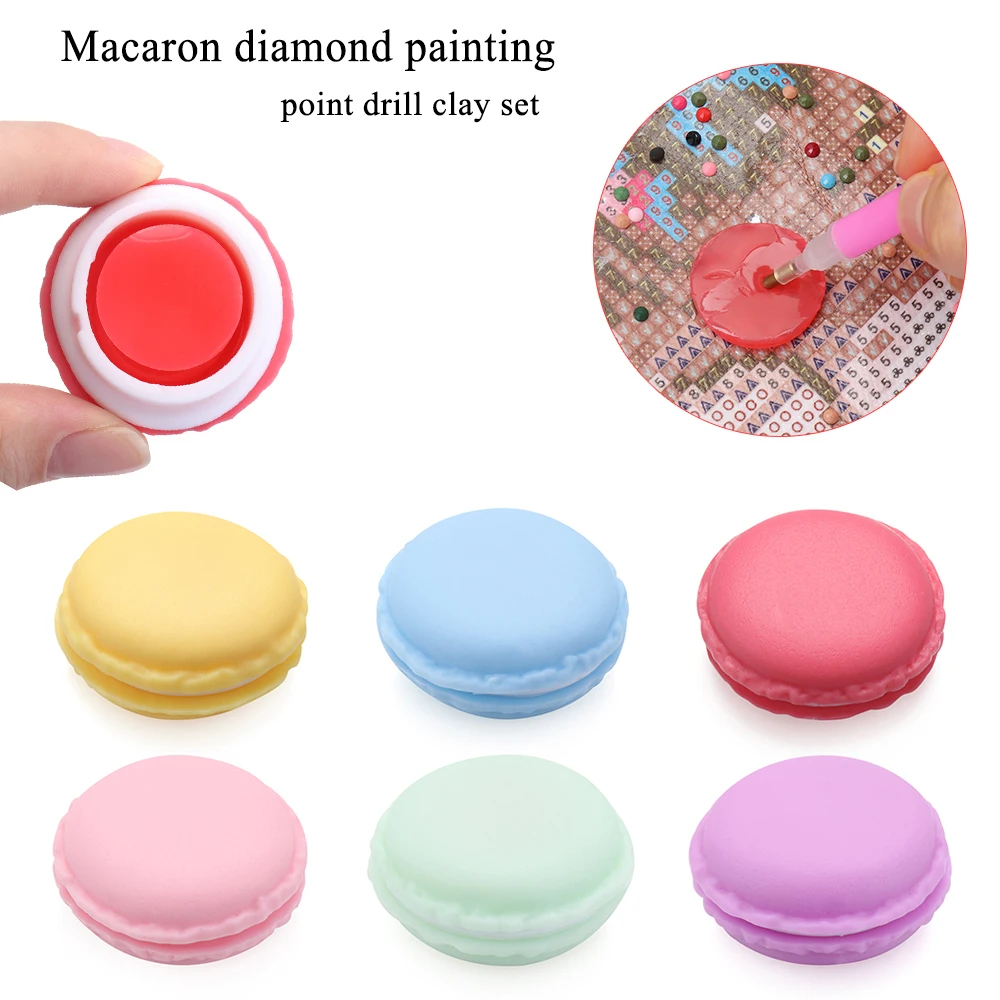 

DIY Diamond Painting Glue Clay Embroidery Cross Stitch Drilling Mud Macarons Storage Box Container Crafts