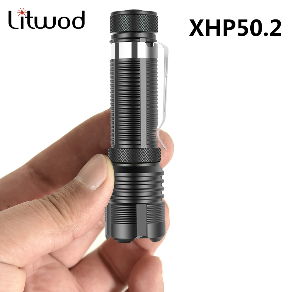 

Mini XHP50.2Super Bright Led Flashlight Torch Aluminum Body Waterrpoof for Bike or Camping White Light Use AA/14500 Battery