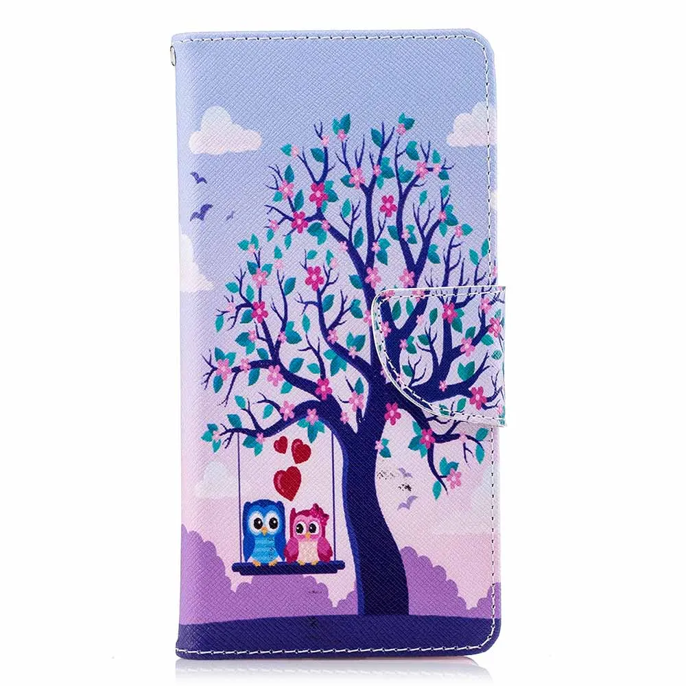 Two Owl Кожаный чехол-бумажник с рисунком совы для iPhone X 10 XS 6 5 7, чехол для телефона, чехол для Redmi 4X, чехол Fundas для Redmi Note 5A 6 Pro - Цвет: Two Owl