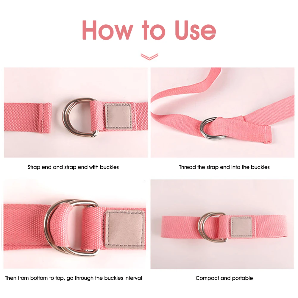 

Yoga Elastic Strap Multi-Colors D-Ring Belt Yoga Belt Fitness Exercise Gym Rope Figure Waist Leg Resistance Fitness bands