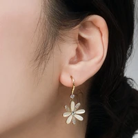 elegant daisy drop dangle earrings fashion jewelry for women trendy earring wholesale artificial opal champagne gold for party