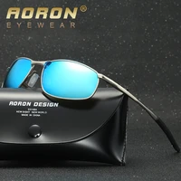 aoron rectangle mirror sunglasses men alloy frame mens polarized sunglasses for sports uv400 sun glasses eyewear 395