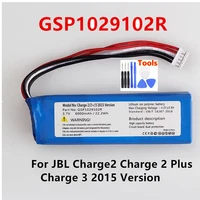 original gsp1029102r 6000mah replacement battery for jbl charge 2 plus charge 2 charge 3 2015 version p763098 batteries tools