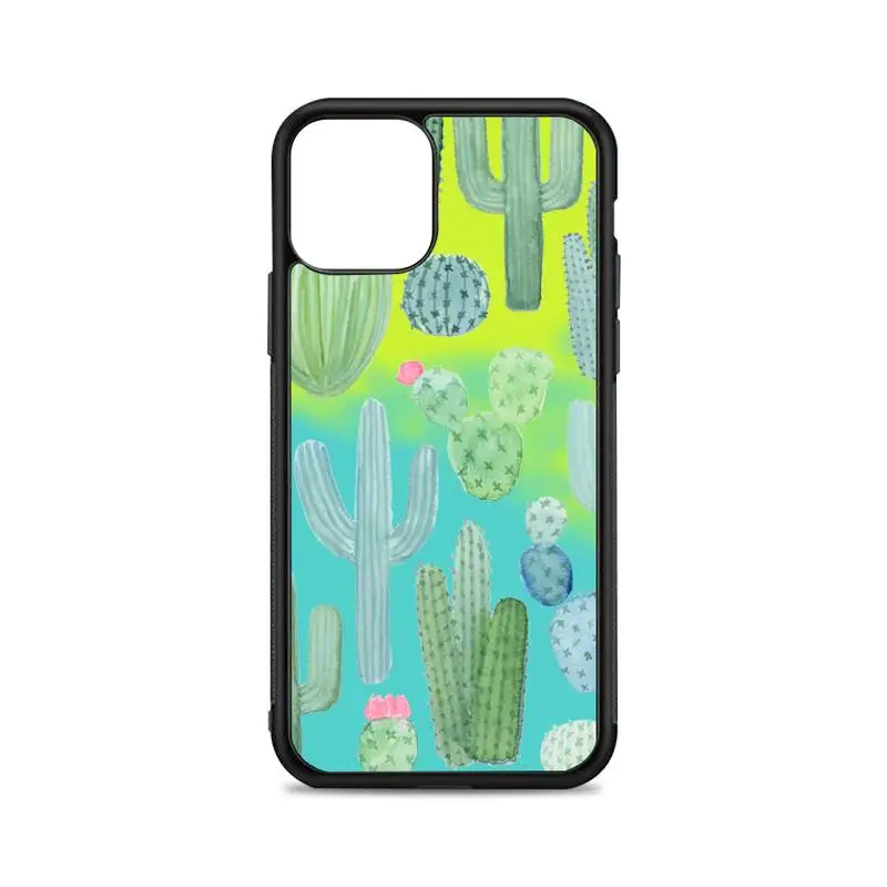 

Green cactus Phone Case for iPhone 12 mini 11 pro XS Max X XR 6 7 8 plus SE20 High quality TPU silicon and Hard plastic cover