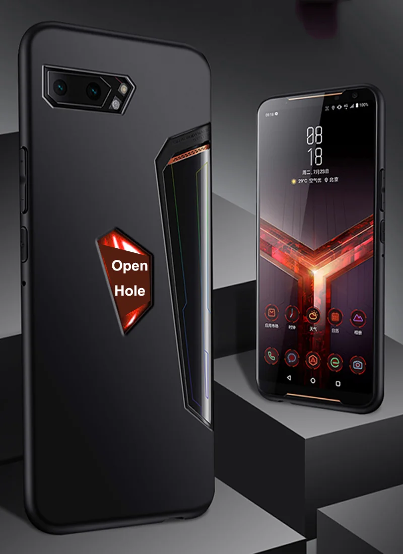 Для Asus ROG Phone 2 Case ZS660KL Мягкие силиконовые защитные чехлы+ стеклянная Защитная пленка для Asus ROG Phone II ROG2 Тонкий чехол