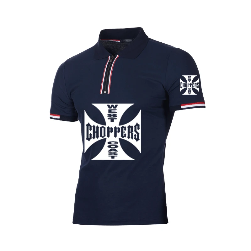 

NEW Summer Men's tops West Coast Printed high quality cotton Harajuku Solid color Striped short sleeve Cotton Men's polo shirt