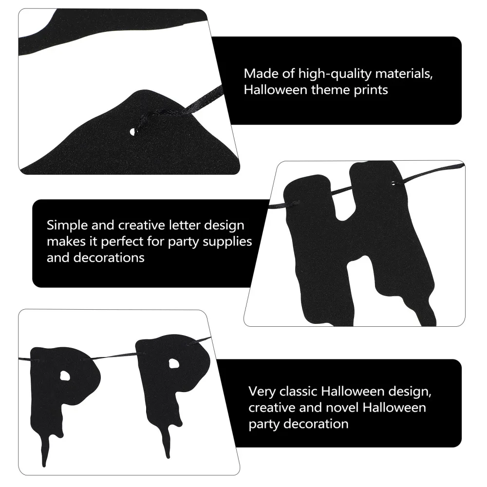 

1 Set Themed Decoration Bar Flag Hanging Banner Party Decor (Black)