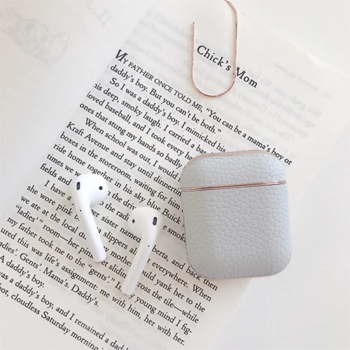 Серый Высококачественный чехол из натуральной кожи для Apple Airpods 1 2, чехол, аксессуары, защита, роскошный модный наушник с Bluetooth сумкой - Цвет: Серый