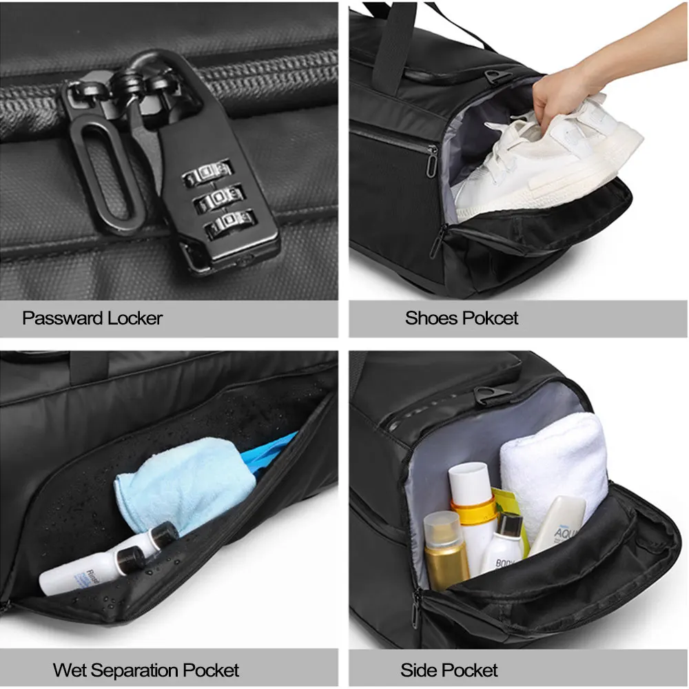 Gym Bag Large Travel Training Fitness Workout Sports Backpack Waterproof Dry Wet Separation Shoulder Laptop Bags  X175A